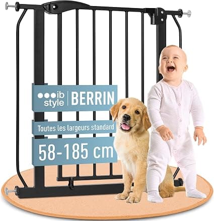 ib style Barrière de Sécurité Berrin 58-185 cm Sans Perçage