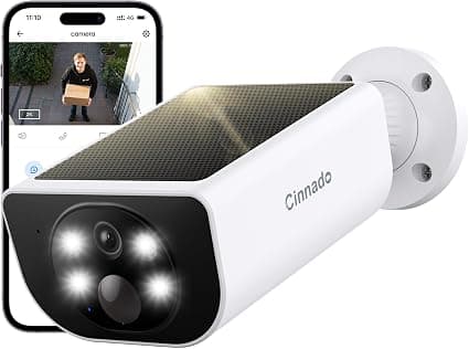 Cinnado Caméra Solaire 2K WiFi Extérieure IP65