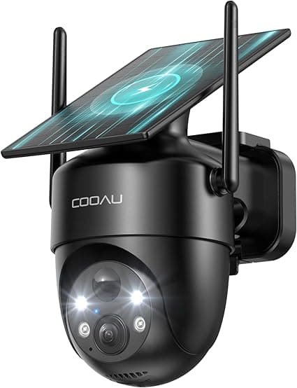COOAU Caméra Solaire 2K WiFi 360°