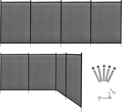 GOPLUS Barrière de Piscine Pliable en Tissu Textilène