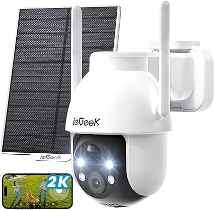 ieGeek Caméra Solaire 2K WiFi 360°