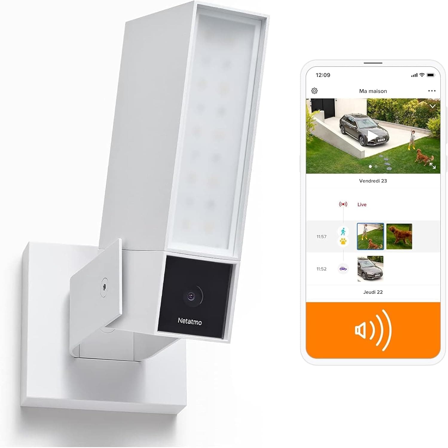 Netatmo Caméra Extérieure Intelligente avec Sirène 105 dB
